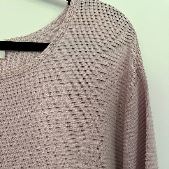 Aritzia Wilfred | Pink Linen Blend Ribbed Long Sleeve Sweater - Picture 3 of 7